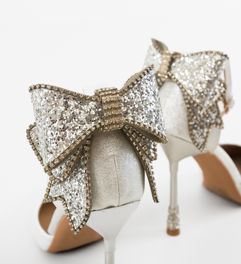 Pantofi cu Toc Ozkale Argintii - Eleganță Asigurată - imagine 8