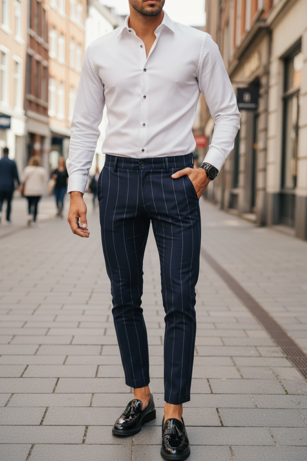 Pantaloni Barbati Eleganti B5777 Carouri Moderni - imagine 2