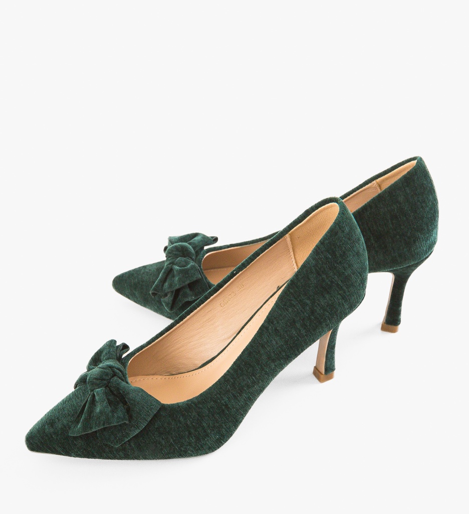 Pantofi Vynel Verzi cu Toc Elegant - imagine 7
