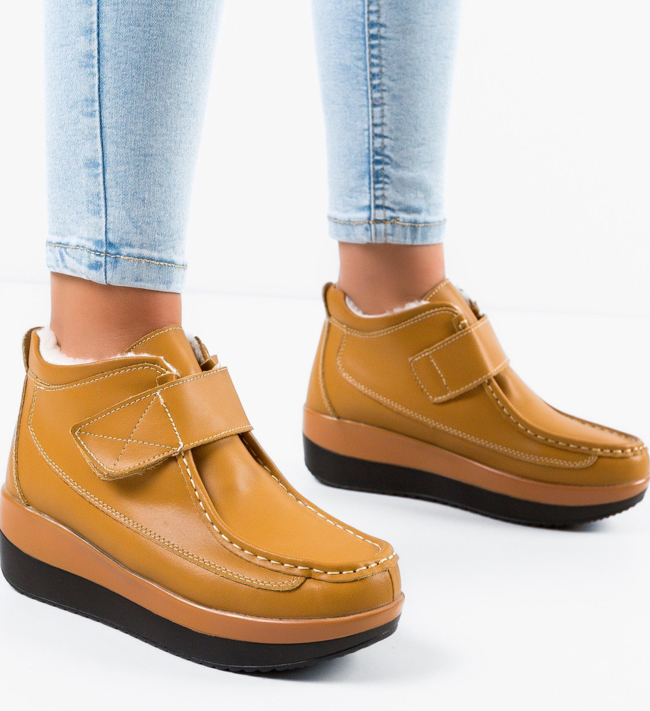 Pantofi Casual Jistry Camel | Confort & Stil - imagine 2