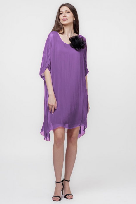 Rochie Midi Mov Matase Shopika