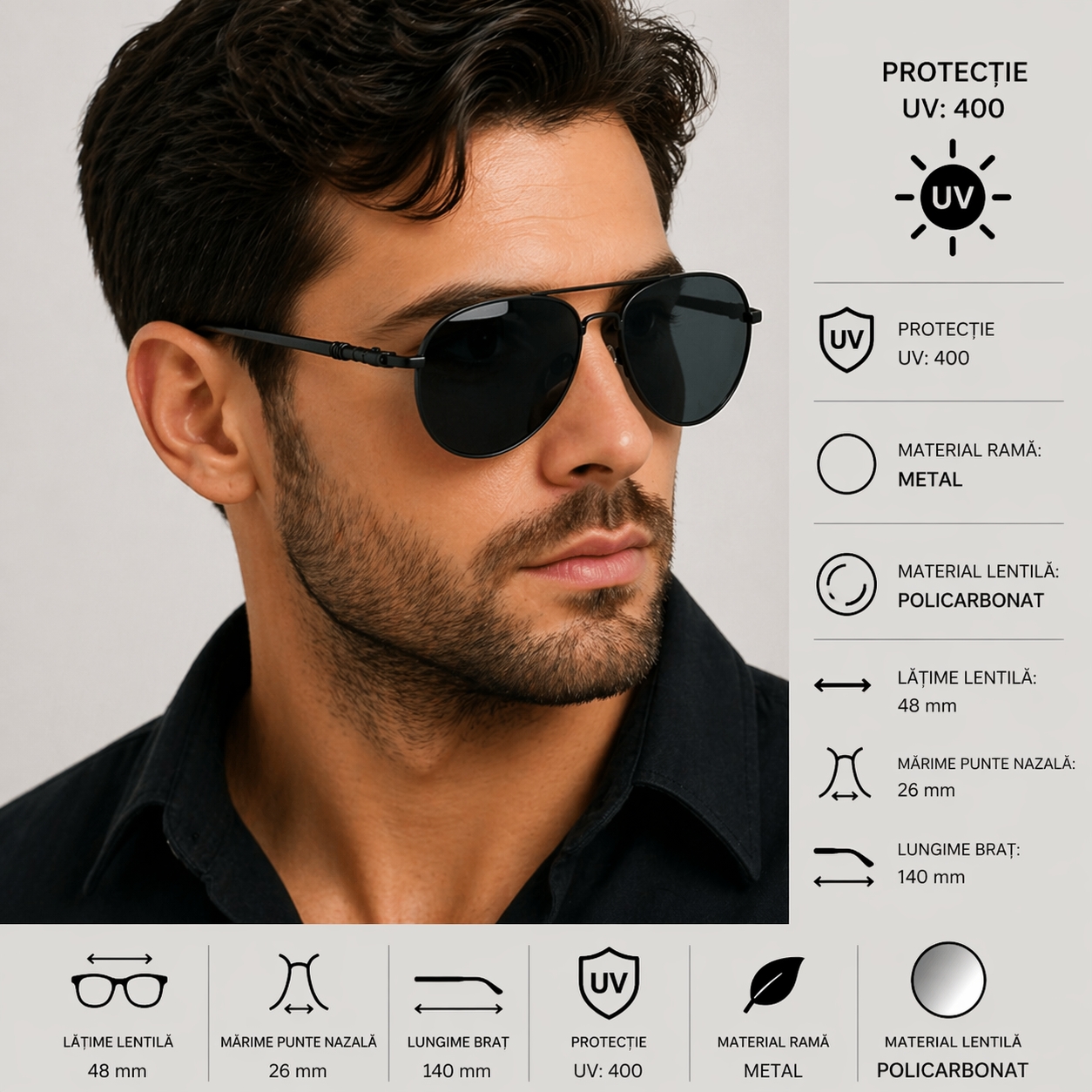Ochelari Picadili SG040 cu protecție UV400 - imagine 4