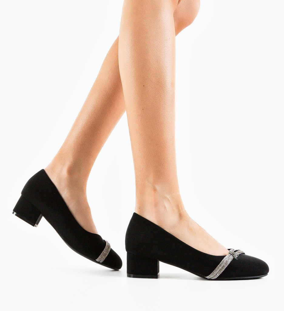 Pantofi dama Turen Negri cu toc elegant - imagine 3