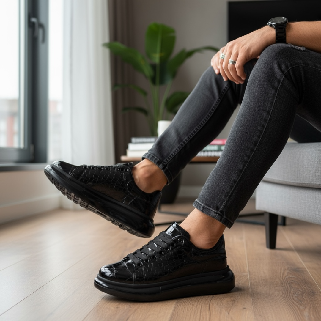 Adidași Bărbați Casual Negri Confort Model 0956