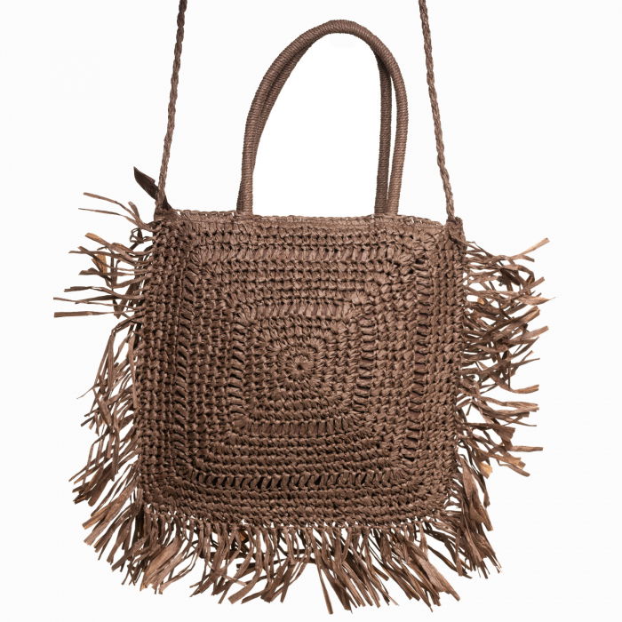 Geanta Crossbody Shopika cu Franjuri Maro - imagine 1