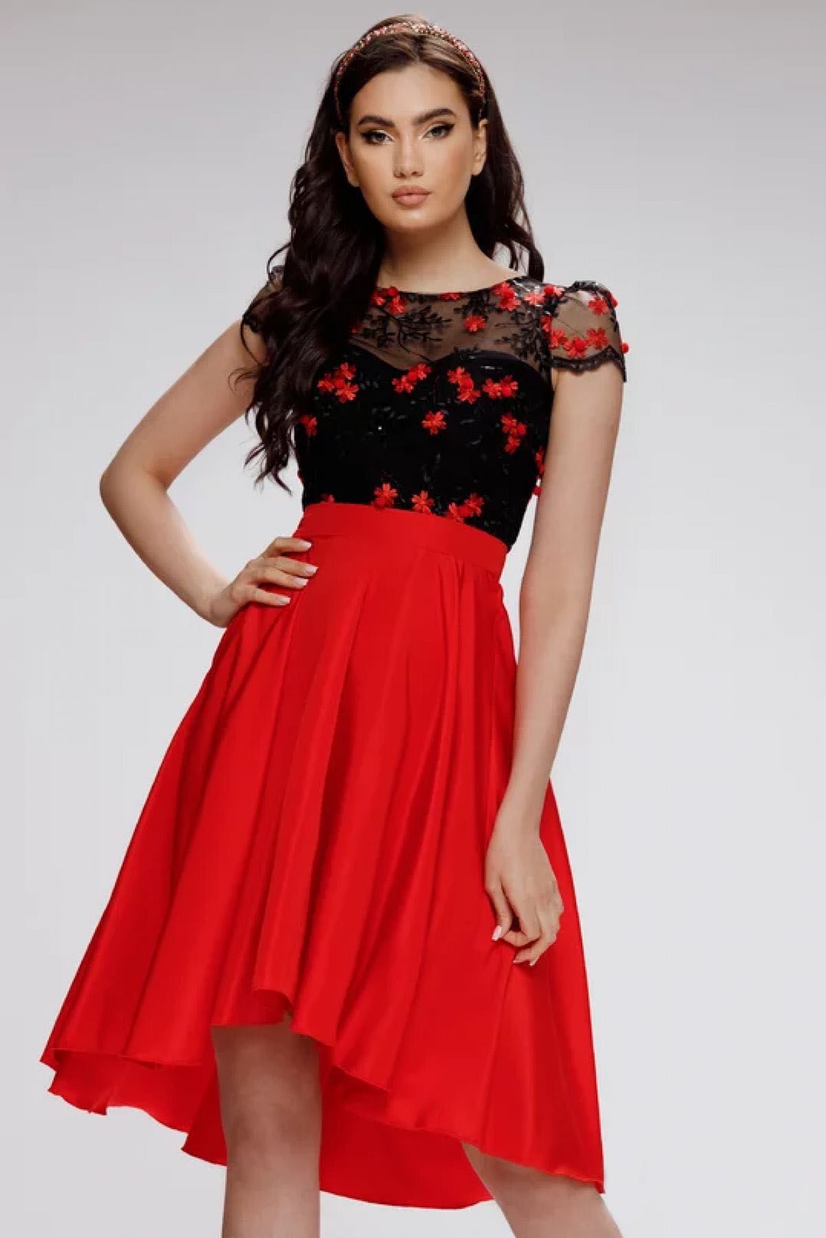 Rochie Fofy Rosie Eleganta cu Brodat Flori - imagine 1