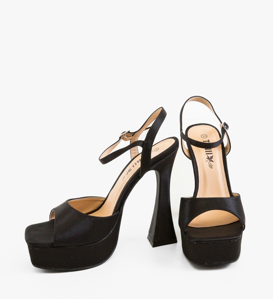 Sandale cu toc Jaopar Negre Elegante - imagine 2