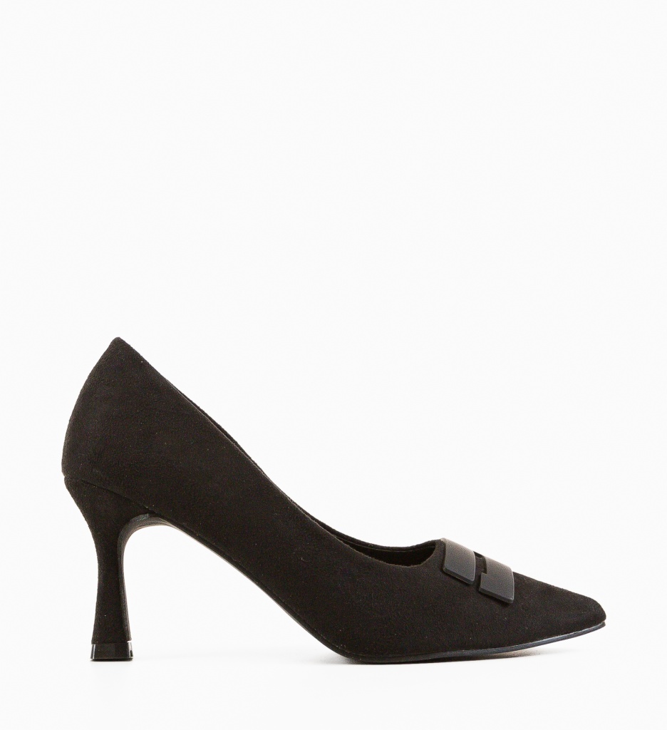 Pantofi Jaxy Negri Eleganți cu Toc - imagine 5