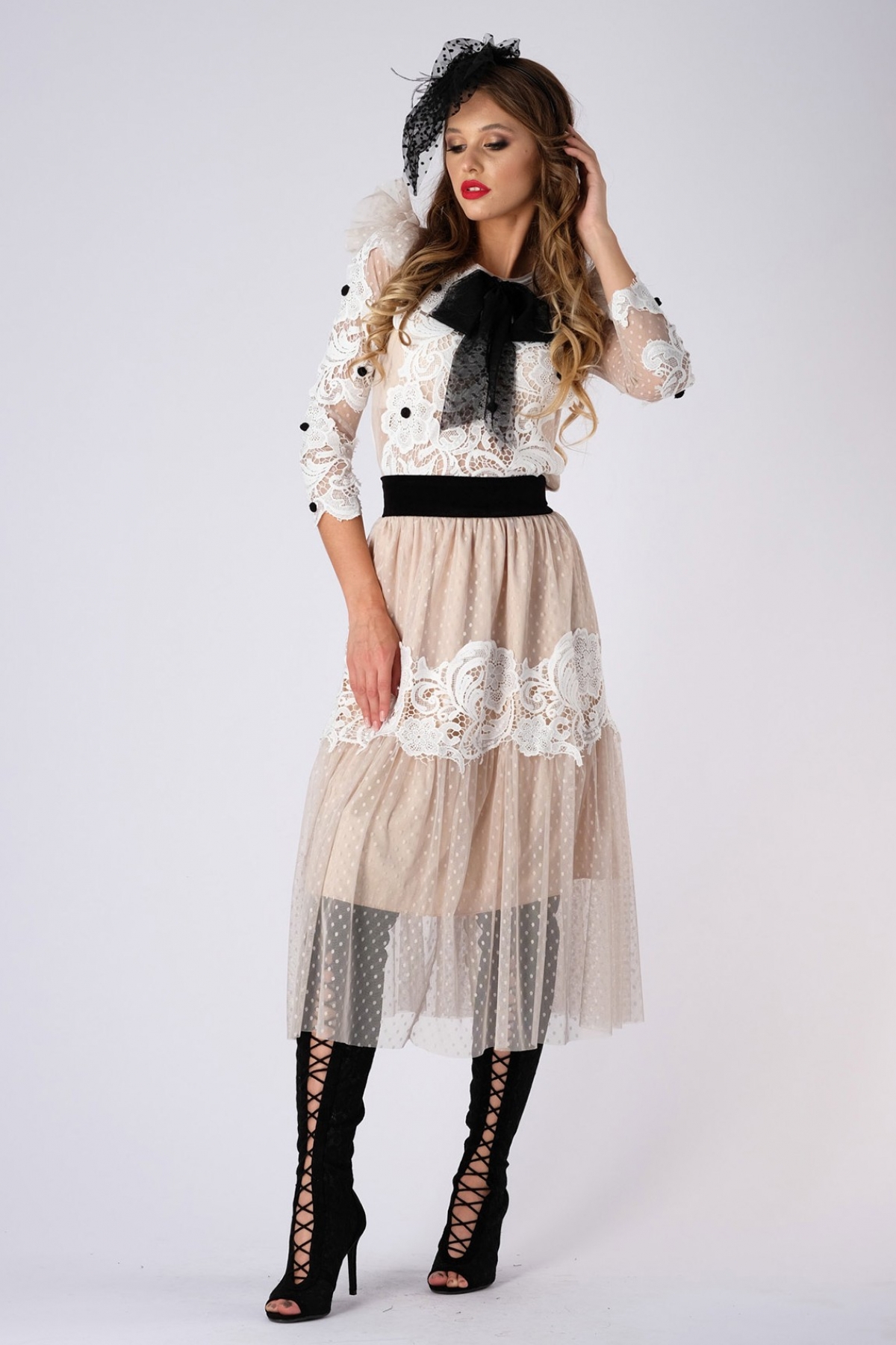 Fusta Tul Broderie Legendaria - Eleganță Romantica