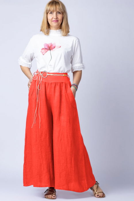 Fusta Pantalon In Corai Shopika | Stil Casual Elegant