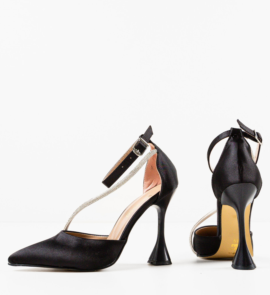 Pantofi dama Seray Negri cu Toc Eleganți - imagine 5