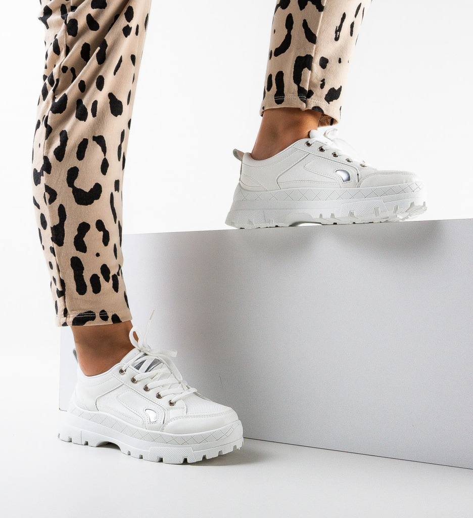 Sneakers Dama Maliha Albi | Confort și Stil - imagine 3