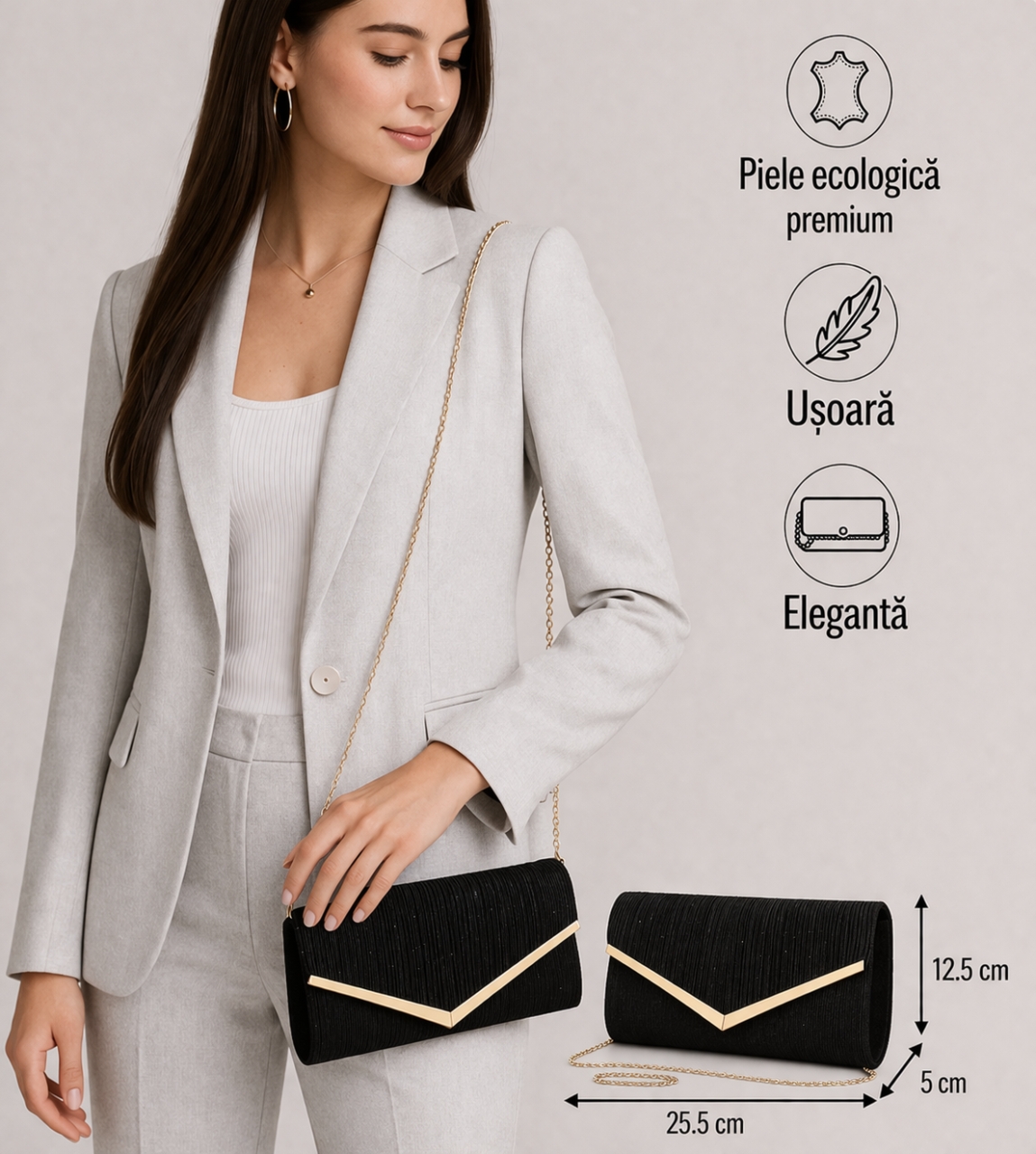Geanta Ocazie Delis Isolde GT2457 Negru, Eleganta - imagine 2