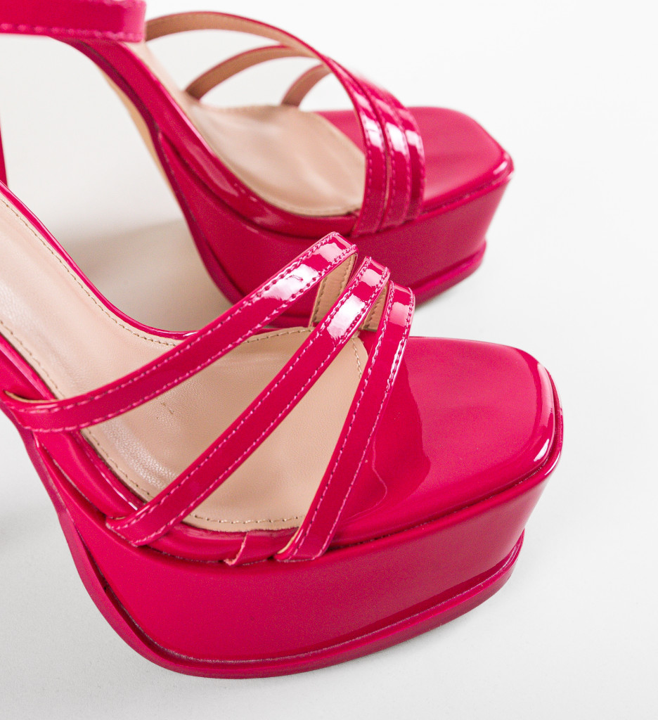 Sandale Toc Moran Fuchsia | Eleganță - imagine 7