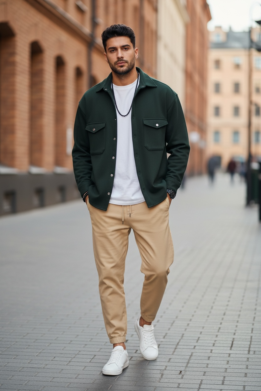 Camașă Bărbați Casual Kaki Slim Fit | Model 12910 - imagine 2