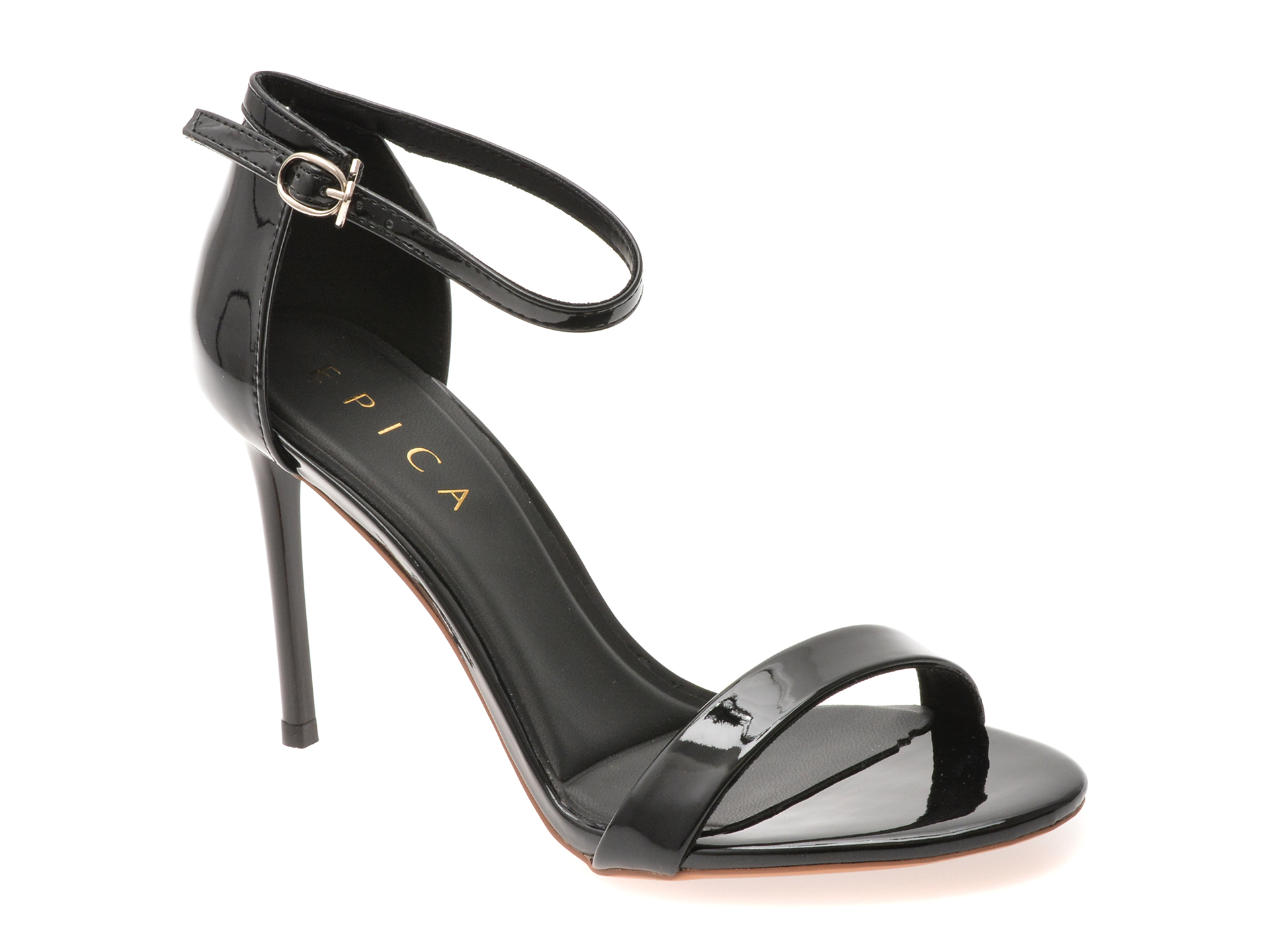 Sandale EPICA 551 Negre Piele Lacuită Elegantă