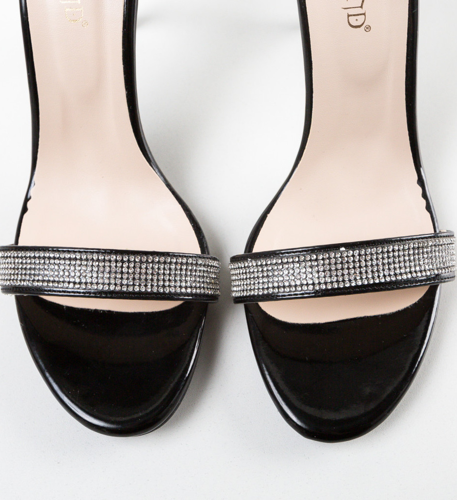 Sandale Geneda Negre cu Toc Elegante - imagine 6