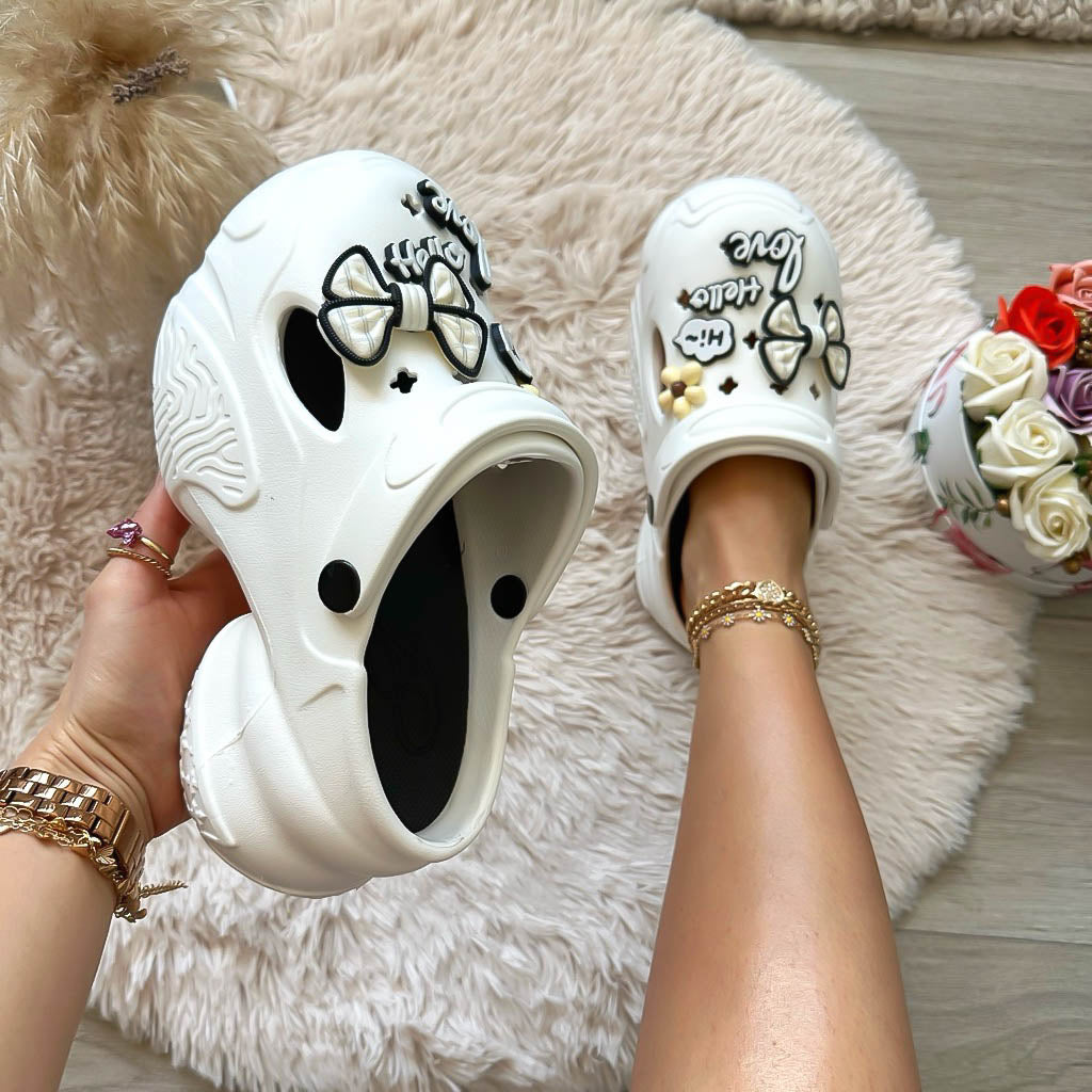 Saboti Albi Dama cu Talpa EVA - Confort