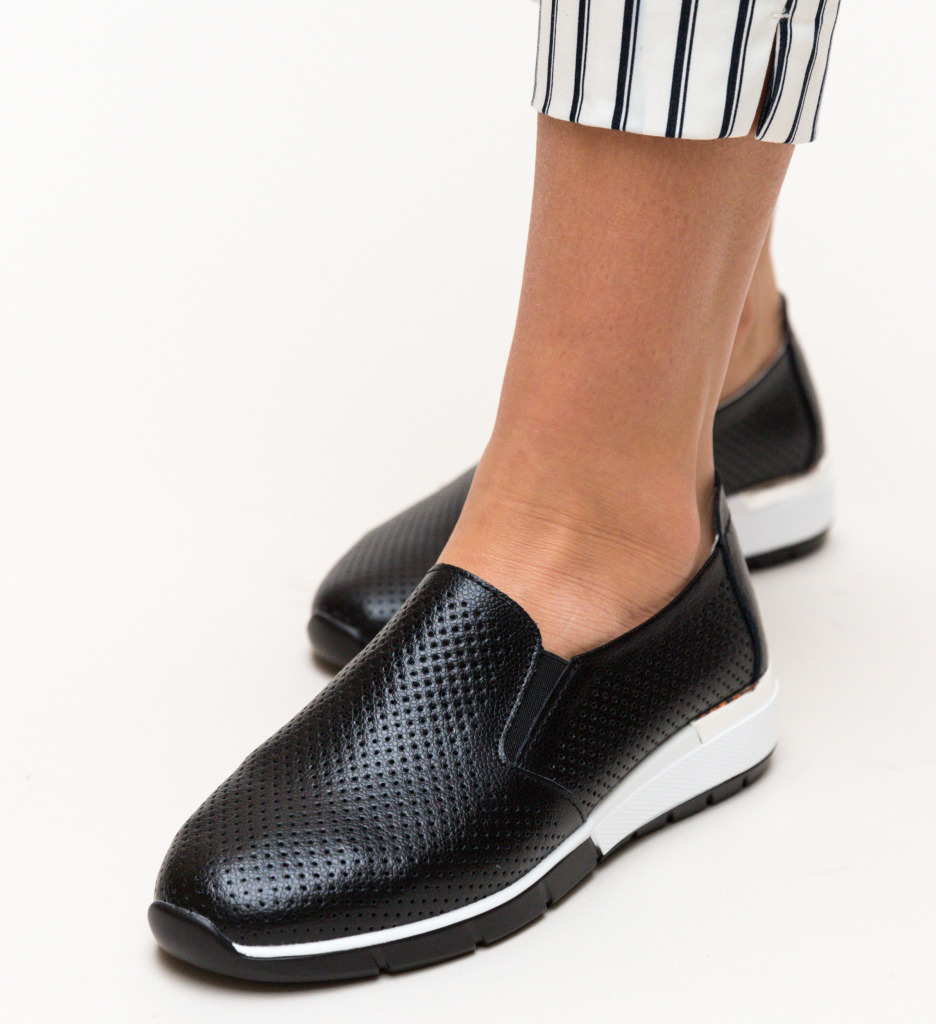 Pantofi Casual Pufine Negri - Confort Maxim - imagine 2