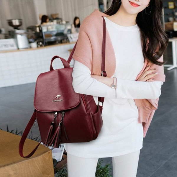 Rucsac dama Amanda GT557 bordo, Ysds, practic si spatios - imagine 6