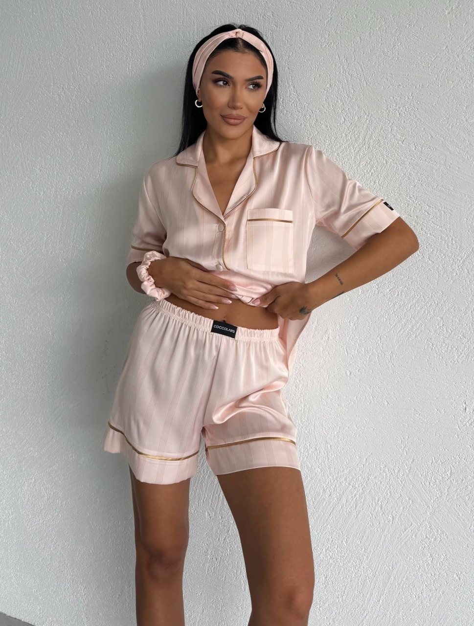 Set Pijama Dama 2 Piese Satinat Delis