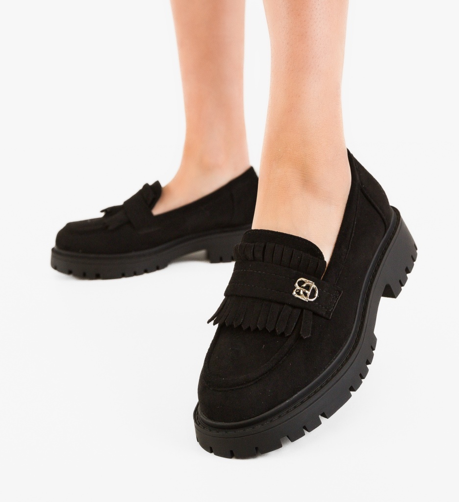 Pantofi Casual Dama Obyne Negri | Confort & Stil - imagine 4