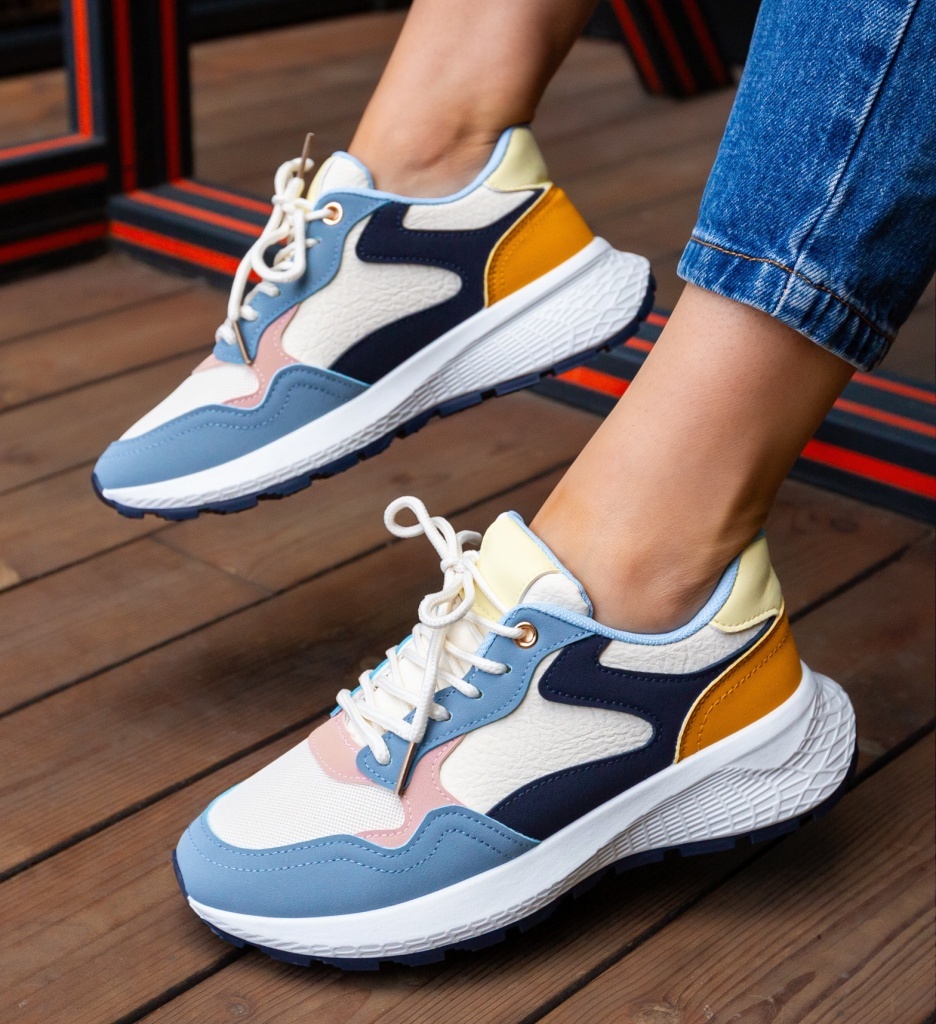 Sneakers Dama Alina Albastri - Confort Sport - imagine 3
