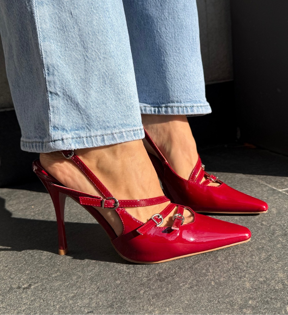 Pantofi Ysaya Rosii cu Toc - Eleganță Asigurată - imagine 3