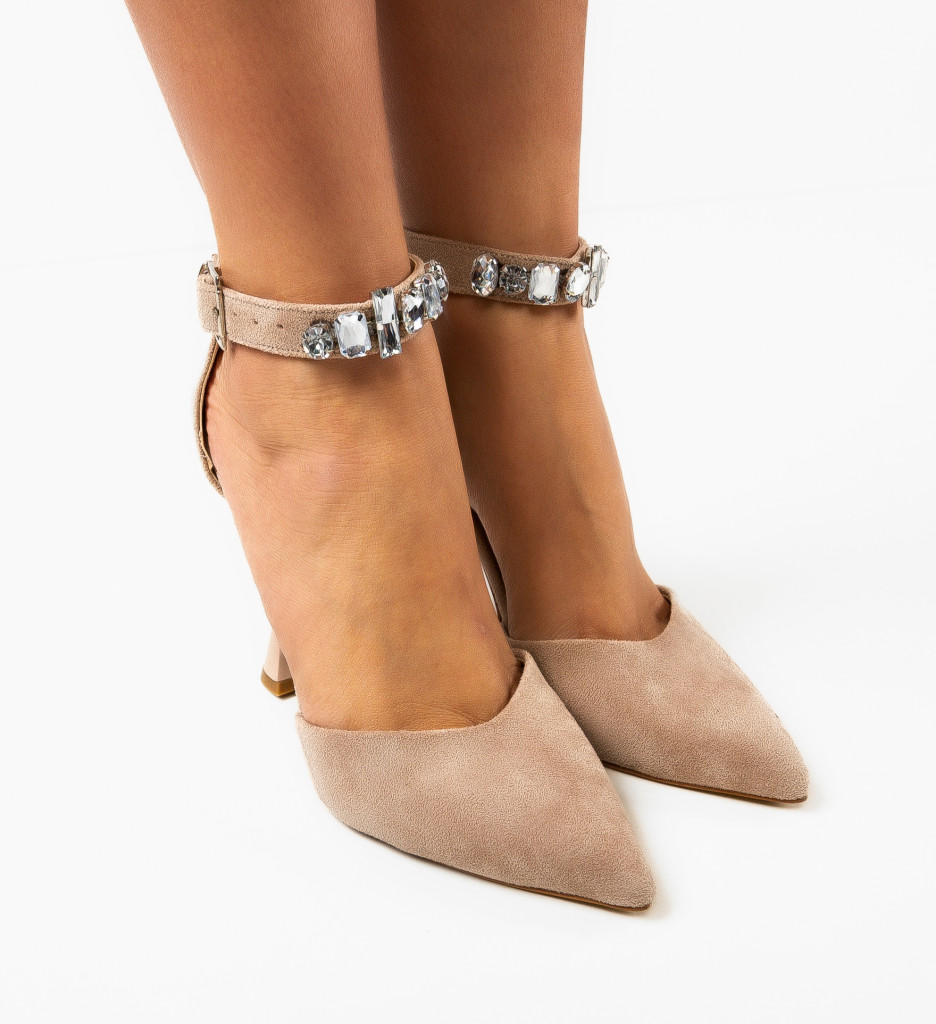 Pantofi Dama cu Toc Kobe Bej | Eleganță și Stil - imagine 3