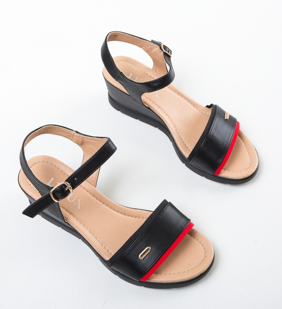 Sandale Contie Negre - Eleganță și Confort - imagine 6