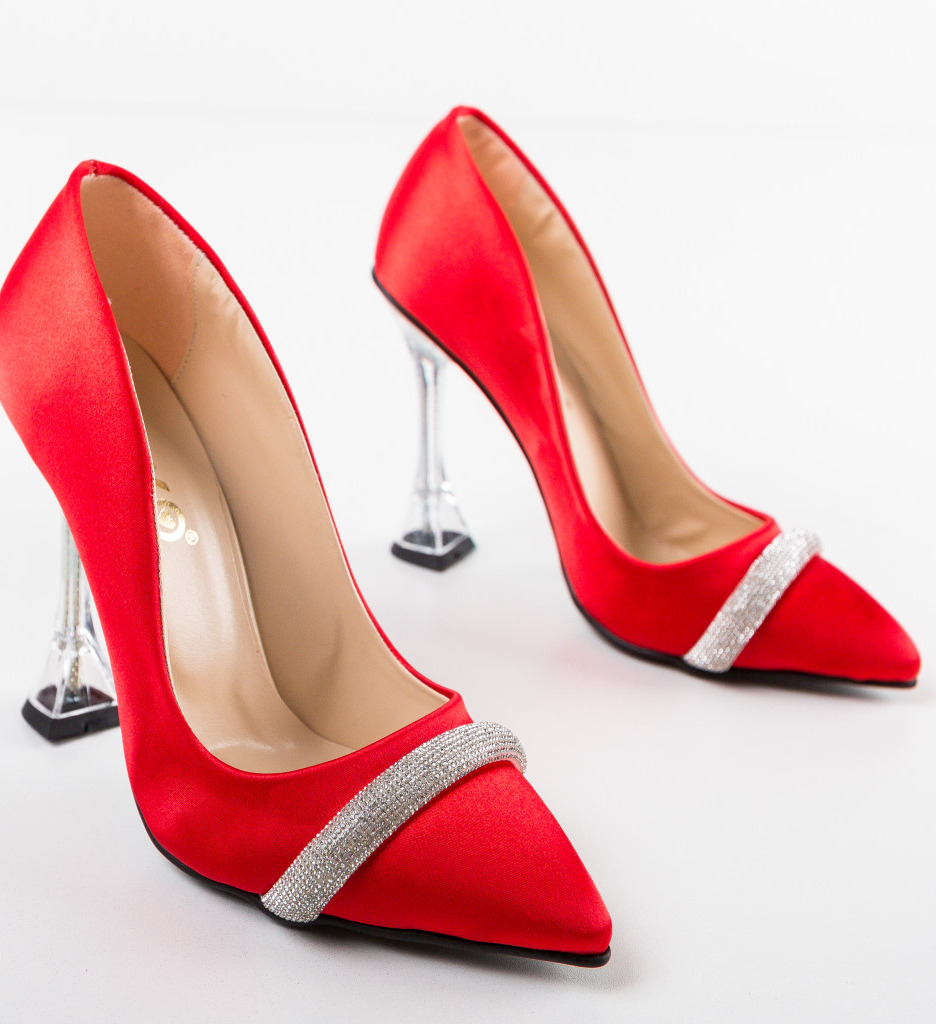 Pantofi Rosii cu Toc Eleganți Skyan - imagine 7