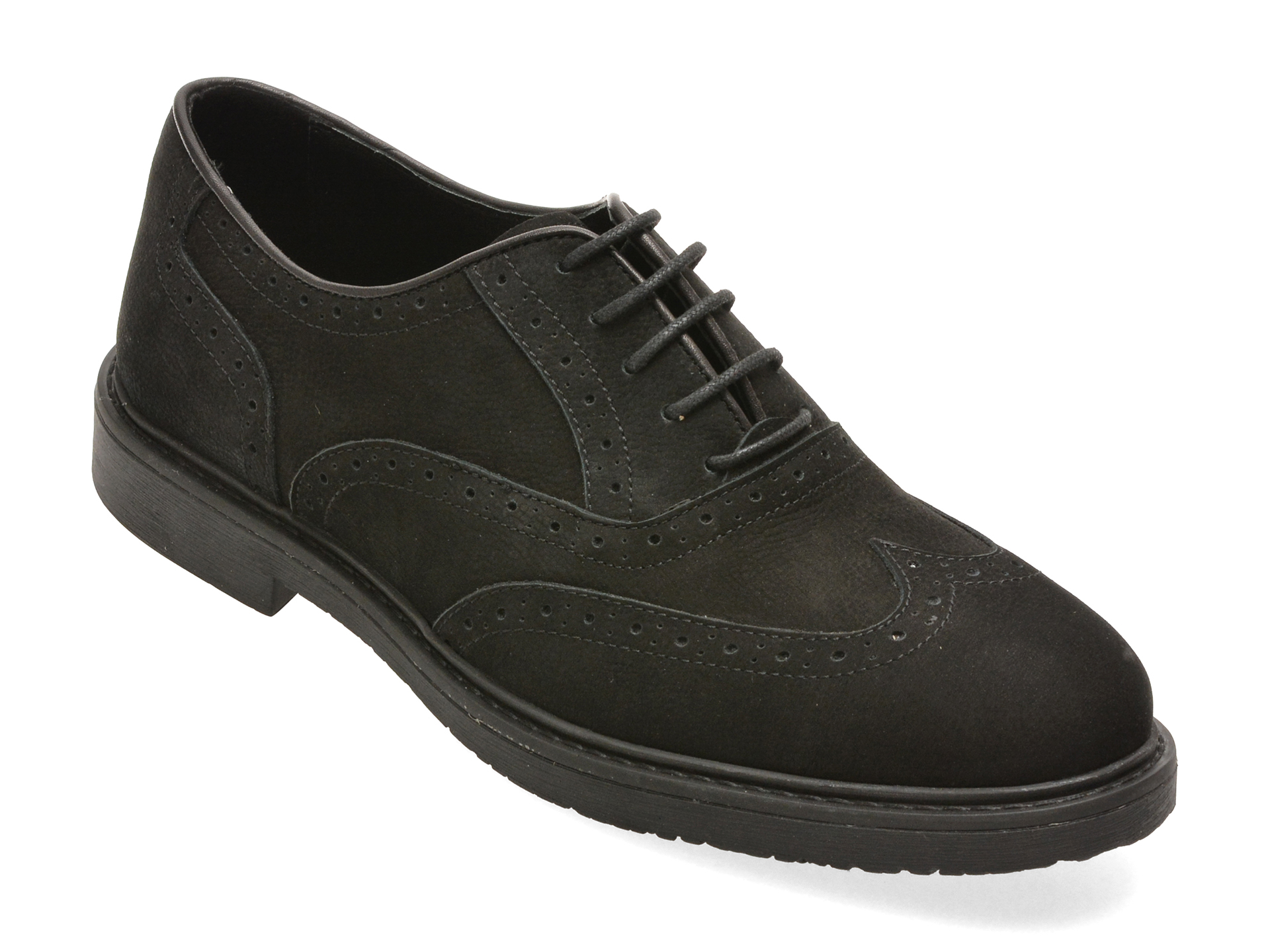 Pantofi Bite The Bullet Eleganti Negri din Nabuc - imagine 2