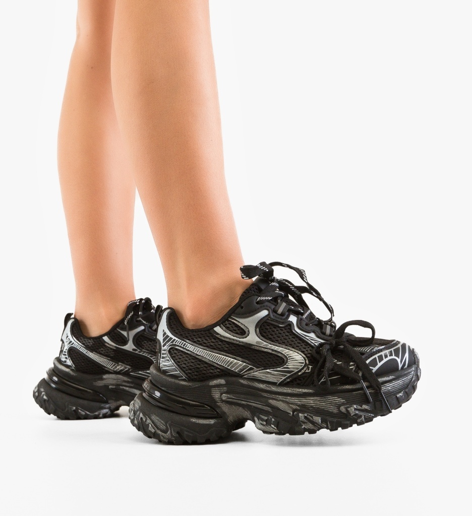 Sneakers dama Rarrw Negri - Confort Sport - imagine 5