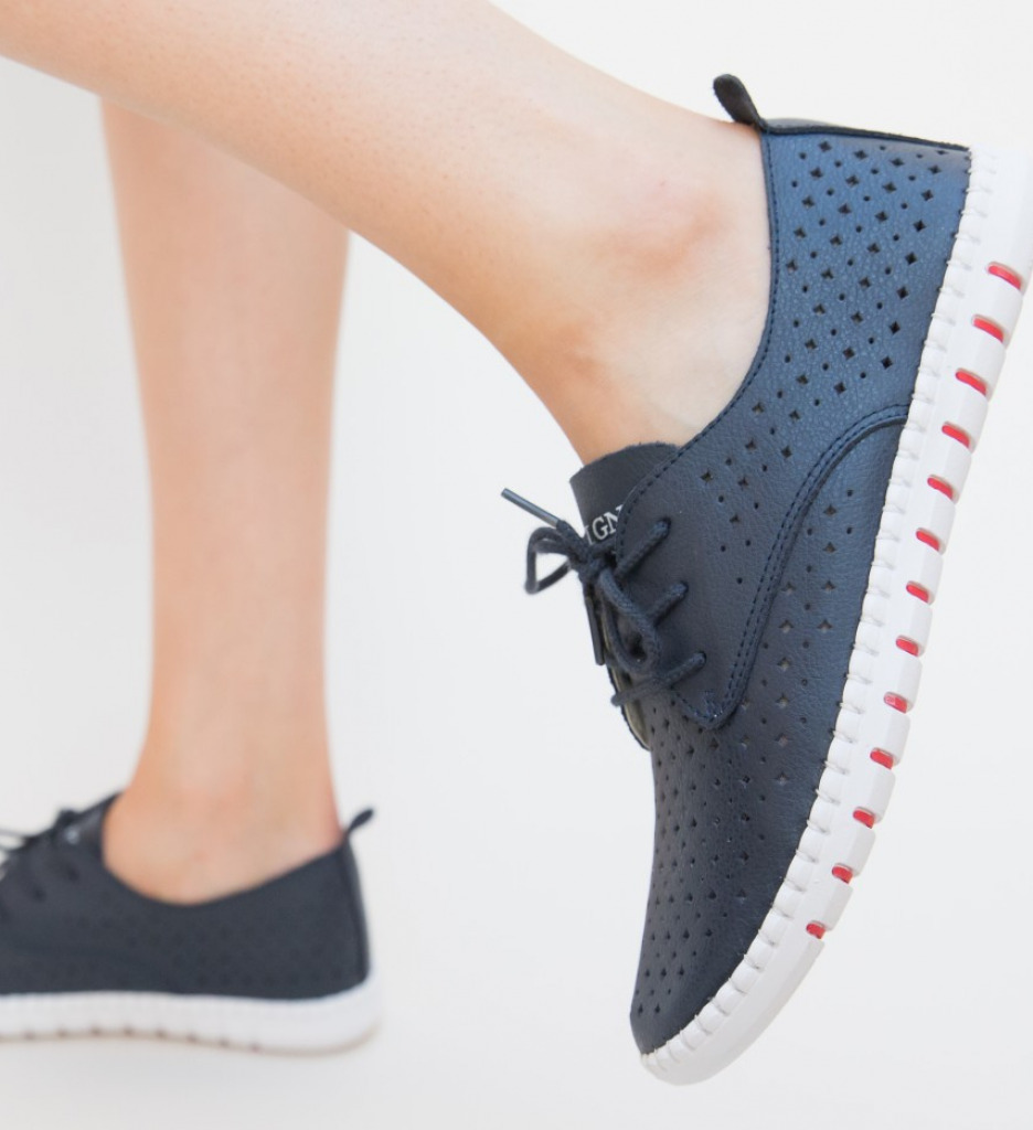 Pantofi Casual Hilio Bleumarin Confortabili - imagine 3