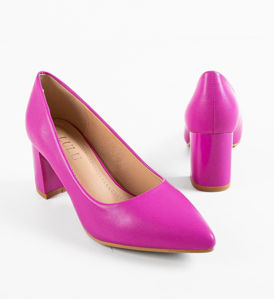 Pantofi dama Walton Fuchsia cu toc elegant - imagine 9