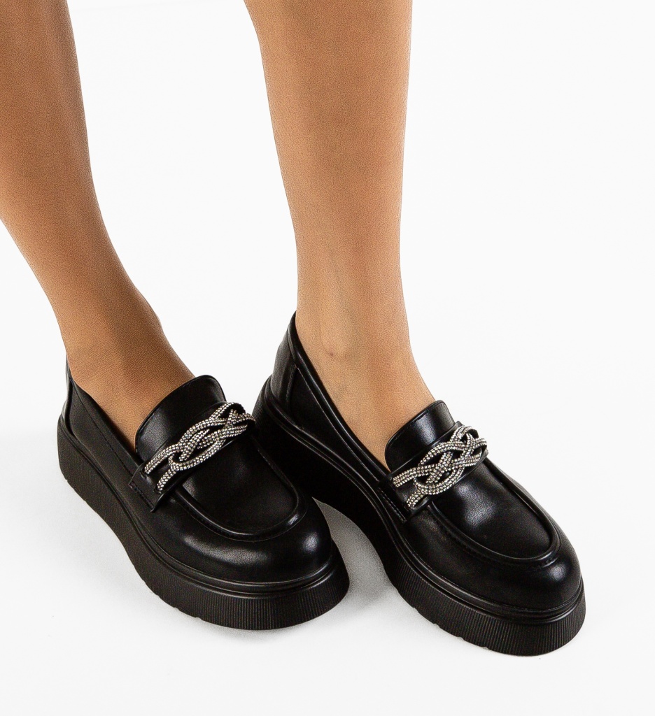 Pantofi Casual Hallel Negri | Stil & Confort - imagine 4