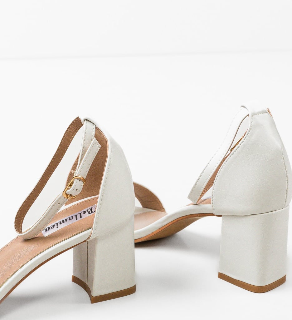 Sandale Ffion Albe cu Toc | Stil si Eleganta - imagine 6