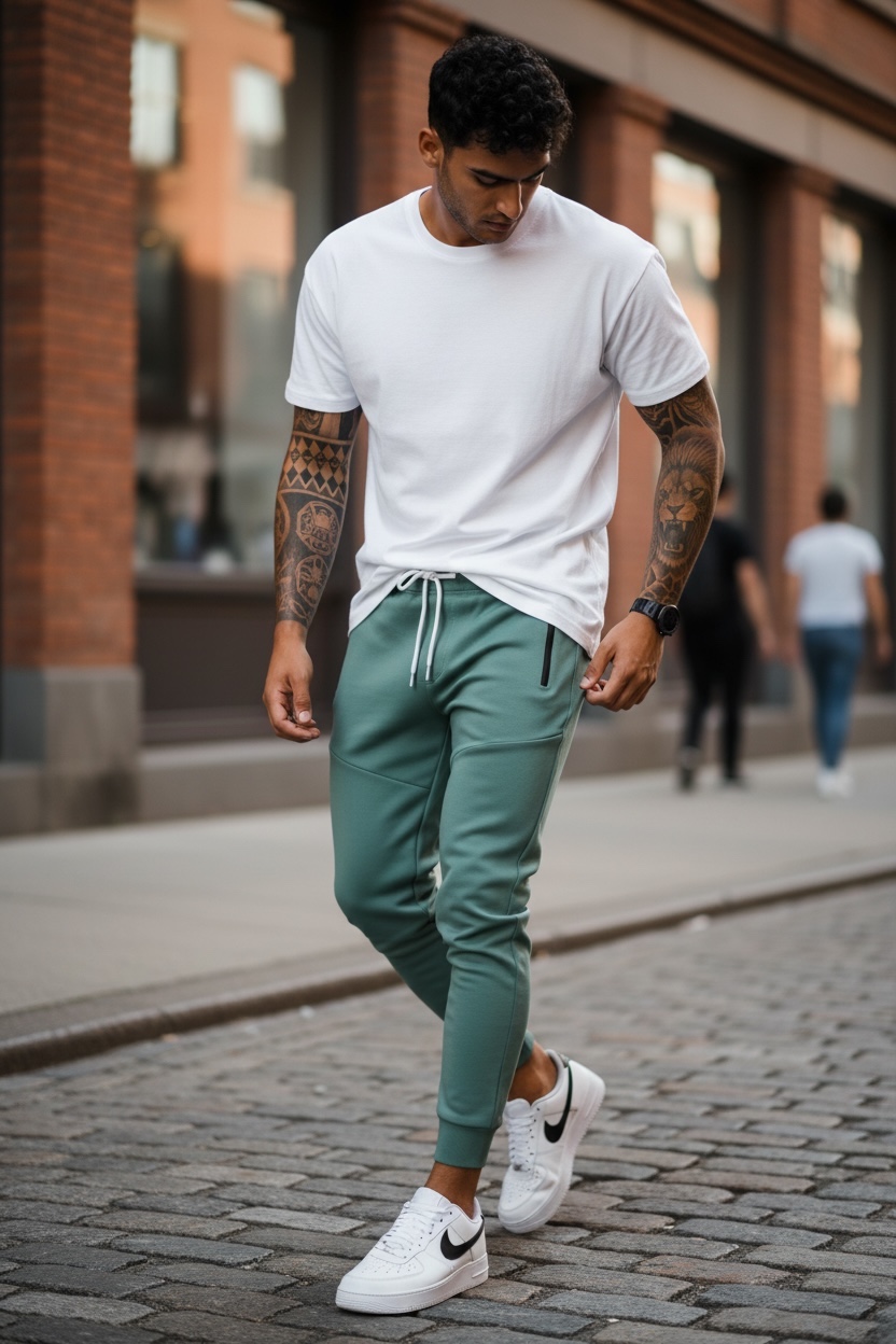 Pantaloni Trening Conici Vernil din Silon - imagine 2
