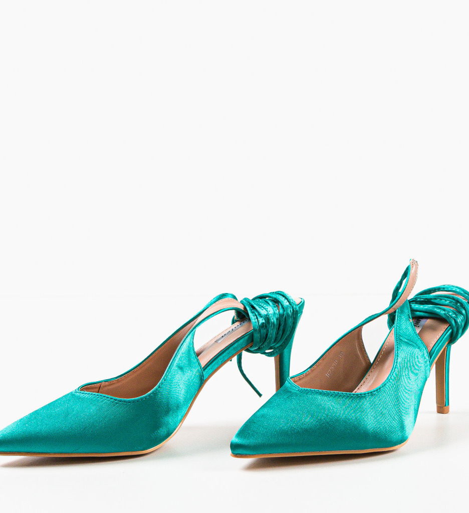 Pantofi cu Toc Guorthigirn Verzi Eleganți - imagine 6