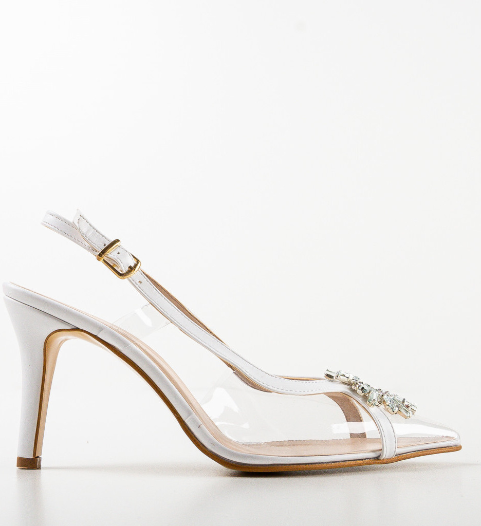 Pantofi cu Toc Albi Recce | Eleganță și Stil - imagine 5