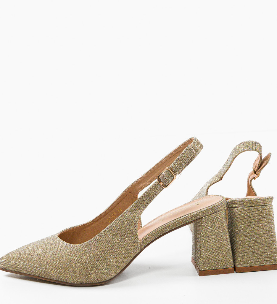 Pantofi Toc Eleganți Terminak Aurii 2 - imagine 5