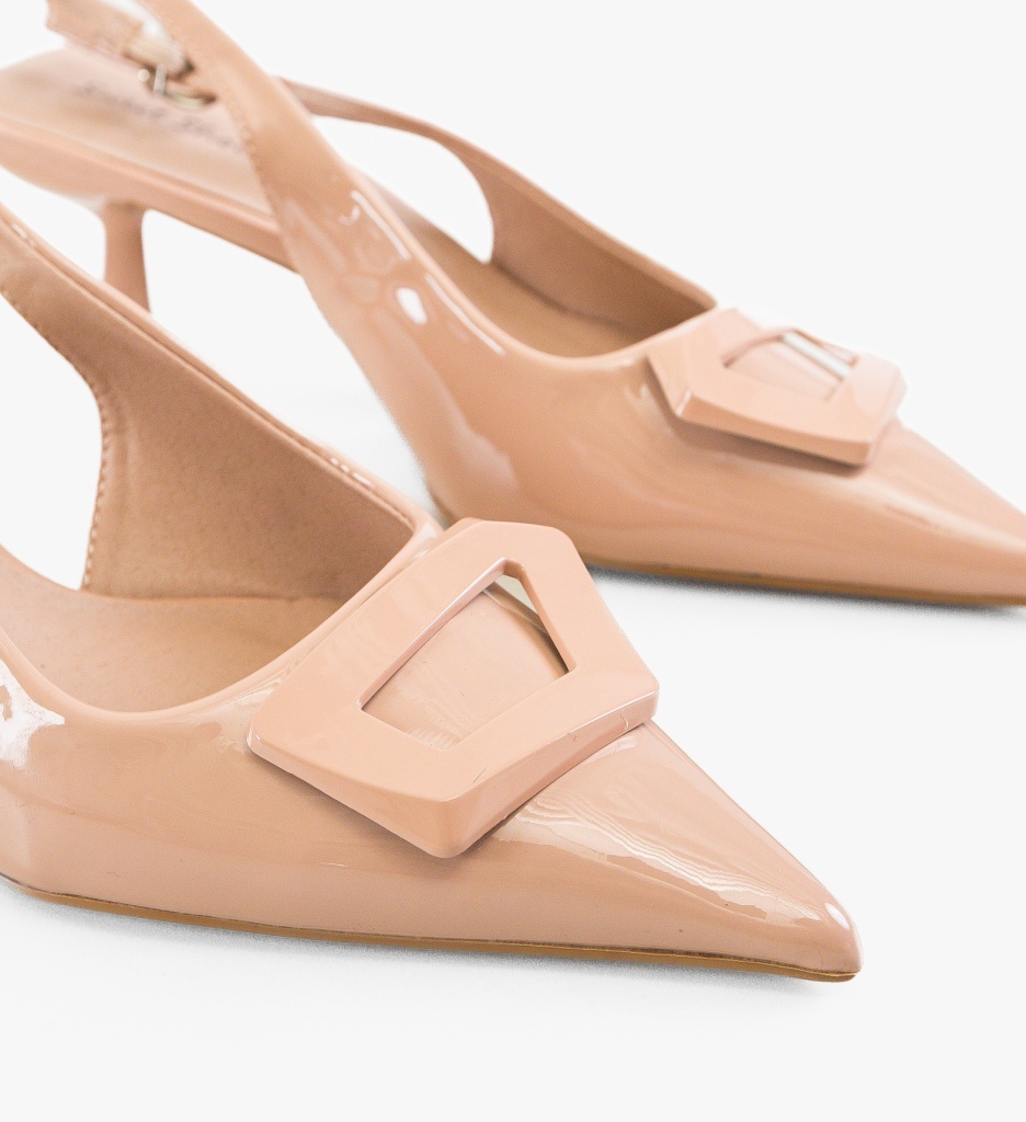 Pantofi Stiletto Dama Amoic Nude Eleganți - imagine 7