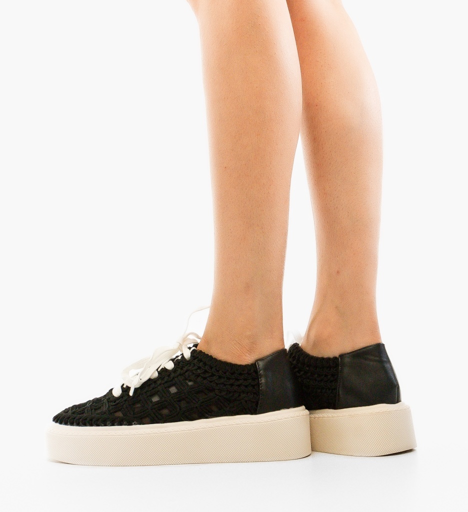 Sneakers Aihao Negri - Confort și Stil pentru Sport - imagine 3