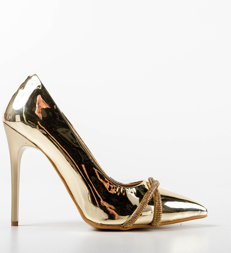 Pantofi Honrey Aurii | Eleganți de Ocazie - imagine 4