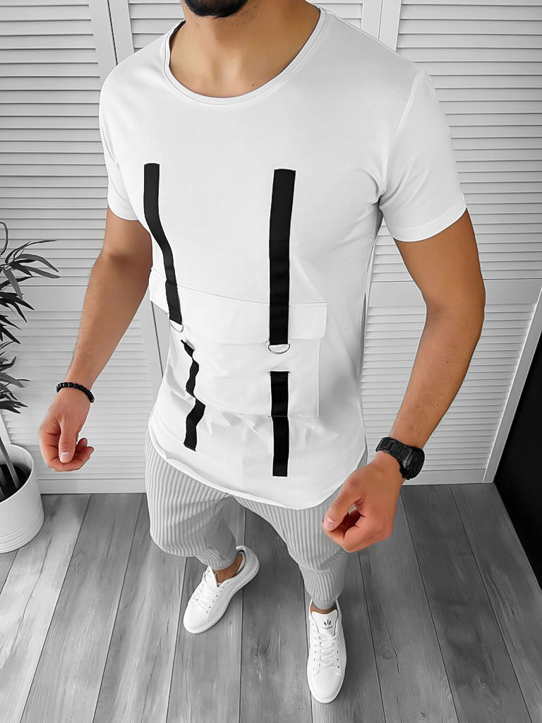Tricou barbati alb slim fit Vagabond CU MIC DEFECT DEF1954
