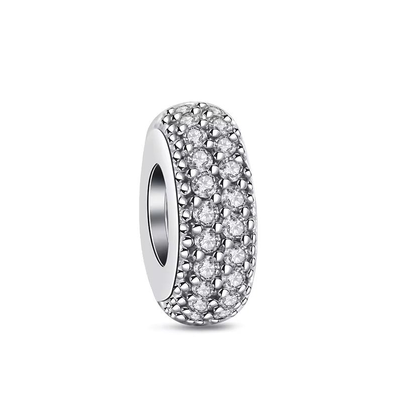 Charm Argint 925 Amanda Pietre Albe Placat Rodiu