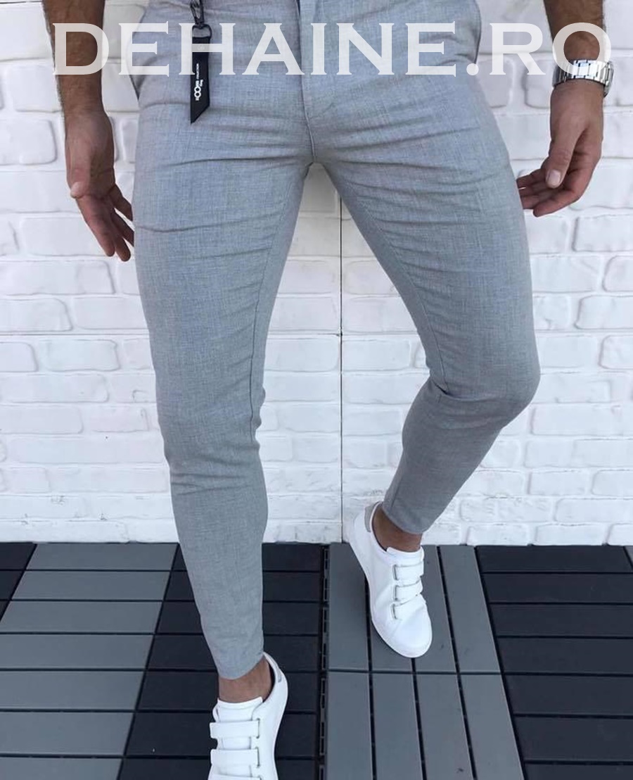 Pantaloni Eleganti Barbati Gri ZARA