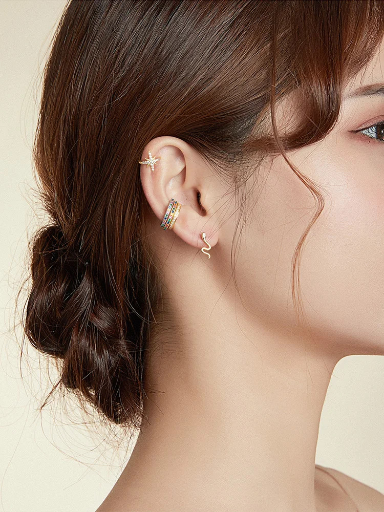 Cercel Ear Cuff Argint 925 Amanda cu Pietre - imagine 2
