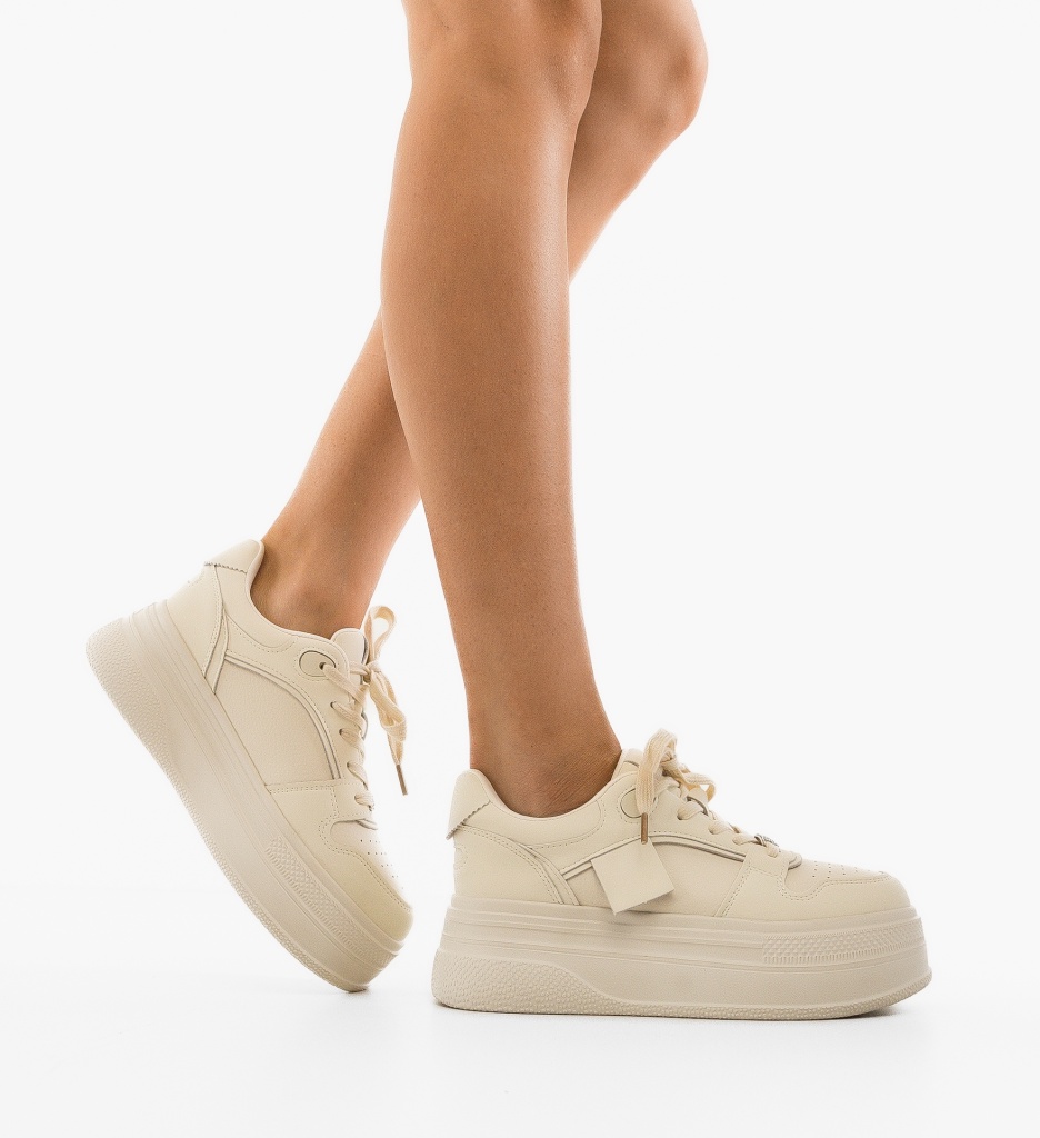Sneakers Dama Uynn Bej - Confort și Stil Urban - imagine 2