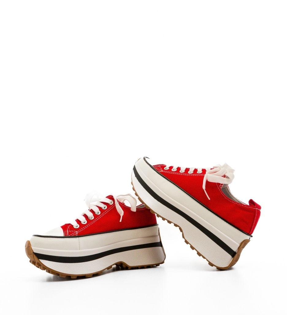 Sneakers Dama Marble Rosii - Confort & Stil Urban